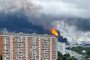 Black smoke rises from the area of the Russian oil producer Gazprom Neft's Moscow oil refinery on the south-eastern outskirts of Moscow. (Source: Getty Images)