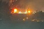 A fire burns at the Belgorod State Technological University after an overnight drone strike on August 3. (Source: Pepel/Telegram)