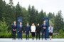 Volodymyr Zelenskyy and Carpathian Eight leaders pose for a group photo at the inaugural C8 summit in Prykarpattia. (Source: Volodymyr Zelenskyy)