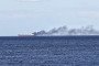 Black smoke rises from a vessel damaged by a Russian attack in the Black Sea. (Source: Getty Images)
