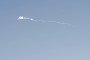 A long vapor trail left by the reported aerial target over Moscow Oblast following the alleged interception. (Source: Russian Telegram channels)
