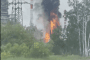 Flames and thick black smoke rise from the Antipinsky Oil Refinery in Russia’s Tyumen region during a major fire reported on June 6, 2026. (Source: Exilenova+)
