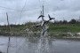 Remains of a drone hang on anti-drone net on Kostiantynivka-Kramatorsk road on April 24, 2026 in Donetsk region, Ukraine. (Source: Getty Images)