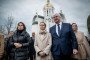 Ukrainian FM Andriy Sybiha and EU High Representative Kaja Kallas stand solemnly before the Church of St. Andrew in Bucha, Ukraine. (Source: Andriy Sybiha)