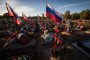 The graves of those killed in Ukraine at the military site of the Southern Cemetery, located on the southern outskirts of St. Petersburg, September 21, 2023.