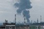 Russian oil refinery in Perm burns after a Ukrainian drone strike, August 21, 2026.