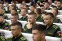 Russian cadets attend the International Anti-Fascist Congress 2002 on August 20, 2022, in Patriot Park, outside of Moscow, Russia.