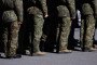 A detail view of Russian military personnel in camouflage uniforms. (Source: Getty Images)