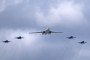 Illustrative image. Avia parade in Moscow. Four Su-35 escorts a Tu-160 strategic bomber in Moscow, Russia, May 7, 2021.