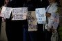Activists hold placards with slogans during a rally in support of residents of Oleshky, Kherson region, near the diplomatic mission of the Holy See in Kyiv, Ukraine, on October 6, 2026. (Source: Getty Images)