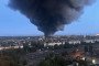 Smoke rising after a drone strike on a Wildberries warehouse in Volgograd, Russia, July 31, 2026.