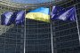European Union flags and Ukrainian flag waving in front of the European Commission building. Illustrative photo. (Source: Getty Images)