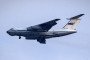 A Russian Air Force Ilyushin IL-76 transport airplane flies above the countryside near the city of Qamishli in Syria's northeastern Hasakah province on October 25, 2019. Illustrative photo. (Source: Getty Images)