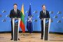 NATO Secretary General Mark Rutte and Lithuanian Prime Minister Mindaugas Sinkevicius hold a joint press conference at NATO Headquarters in Brussels, Belgium on September 29, 2026. (Source: Getty Images)