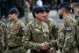 British soldiers take part in a wreath laying ceremony as part of the Remembrance Sunday Commemoration to remember British soldiers who lost their lives, in Pristina, on November 9, 2025. (Source: Getty Images)