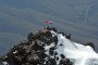 Russian and Kyrgyz flags displayed on Vladimir Putin Peak in the Tian Shan mountains near Bishkek, Kyrgyzstan. (Source: Getty Images)