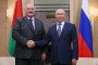 Belarus' leader Alexander Lukashenko (L) shakes hands with Russia’s leader Vladimir Putin (R) during their meeting at the Novo-Ogaryovo state residence, outside Moscow on August 29, 2026. (Source: Getty Images)