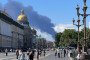 Black smoke rises after Ukrainian drone strikes against oil refineries and military targets on the opening day of the St. Petersburg International Economic Forum in St. Petersburg, Russia. (Source: Getty Images)