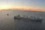 Baltic Spirit container ship in the Gulf of Finland during seizure, February 3, 2026. (Source: Estonian Police and Border Guard Board)