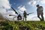 Ukrainian servicemen show the launch of a Vampire drone, a Ukrainian unmanned combat aerial vehicle, Zaporizhzhia region, southeastern Ukraine. (Source: Getty Images)