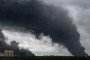 Black smoke rises from the area of the Russian oil producer Gazprom Neft's Moscow oil refinery on the south-eastern outskirts of Moscow on June 18, 2026. (Source: Getty Images)