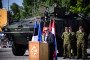 Boris Pistorius, Federal Minister of Defense of Germany, speaks at the ceremony marking the assumption of responsibility for parts of NATO's defense on the eastern flank, on 30 June 2026, in Valga, Estonia. (Source: Getty Images)