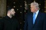 US President Donald Trump welcomes Ukrainian President Volodymyr Zelenskyy at Mar-a-Lago in Palm Beach, Florida, on December 28, 2025. (Photo by Jim Watson/AFP via Getty Images)