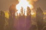 Fire at the Belgorod gas pipeline production facility after a Ukrainian missile strike, July 7, 2026.