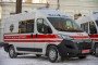 A CITROËN Jumper Type C ambulance donated to Ukraine by Kazakhstan-based BI Group, parked outside the Ministry of Health. (Source: MOH)