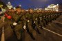 Russian military officers and cadets hold assault rifles and march during rehearsals for the May 9 Red Square Military Parade on April 29, 2026 in Moscow, Russia. Illustrative photo. (Source: Getty Images)