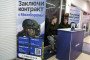Recruiting staff for the Russian army to fight in the war against Ukraine sit next to propaganda posters in a shopping mall, on February 18, 2025, in Moscow, Russia. Illustrative photo. (Source: Getty Images)