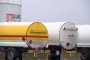 Tanker trucks are waiting near the PJSC Lukoil Oil Company tank storage. (Source: Getty Images)