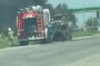 Firefighters respond to a burning Russian Ural military truck near Medvedivka in temporarily occupied Crimea. A Ukrainian drone strike destroyed the supply vehicle 130 km behind the front line. (Source: OSINT)