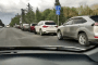 Cars queue at a gas station in Omsk following the Ukrainian strike on the city's oil refinery. (Source: social media)