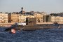 The Kronstadt Lada-class diesel-electric submarine sits moored during a naval display on Russian Navy Day in St. Petersburg, Russia, on July 28, 2019. (Source: Getty Images)