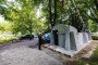 Modular shelter at Juhkentali 10, Tallinn. This pilot project uses a reinforced concrete design from Ukraine to provide public emergency protection. (Source: Ken Mürk/ERR)