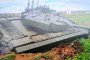 Russia’s Shturm robotic tank stuck in mud during the Tsentr-2026 military exercise. (Source: Open source)
