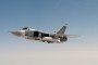 The Sukhoi Su-24M supersonic, all-weather attack aircraft/interdictor of the Russian Air Force in flight.