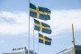 Swedish flags flutter in Malmo, Sweden, on May 29, 2026. (Source: Getty Images)