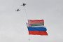 Drones fly with flags of Russia and Belarus. Illustrative image. (Source: Getty Images)