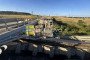 Collapsed bridge spans on the Donetsk–Mariupol highway after a Ukrainian strike disrupted a key Russian logistics route. (Source: Exilenova+)