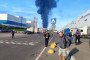Thick black smoke rises above the TsNIITochMash defense research institute in Podolsk, Moscow region, following a reported drone strike on July 20, 2026. (Source: ASTRA)
