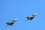 Two Saab JAS 39 Gripen combat aircraft of the Hungarian Air Force flying over the official St. Stephen’s Day ceremony presides over the official St. Stephen’s Day ceremony outside the Hungarian Parliament in Budapest, Hungary. (Source: Getty Images)