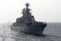 The Russian missile cruiser Moskva patrols the Mediterranean Sea off the coast of Syria on December 17, 2015. (Source: Getty Images)