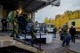 Russian recruits gather outside a military processing center as drafted men said goodbye to their families before departing from their town in Moscow, Russia, on October 06, 2022.
