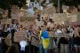 Protesters rally against the dismissal of former Defense Minister Mykhailo Fedorov in central Kyiv, July 16, 2026. (Source: Getty Images)