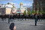 Military history enthusiasts wearing Soviet-era uniforms ride horses on Red Square during the Victory Day military parade in central Moscow on May 9, 2025. (Source: Getty Images)