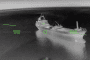 A thermal image released by Robert “Madyar” Brovdi purportedly shows a Russian cargo vessel during a Ukrainian drone operation targeting Russia’s shadow fleet (Source: Robert “Madyar” Brovdi/Telegram)