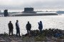 The Dmitriy Donskoy (TK-208) nuclear ballistic missile submarine arrives at St Petersburg to take part in a ship parade marking Russian Navy Day in Russia on July 26, 2017.