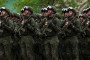Russian military servicemen shout during the Victory Day parade, on May 9, 2026 in Moscow, Russia. (Source: Getty Images)